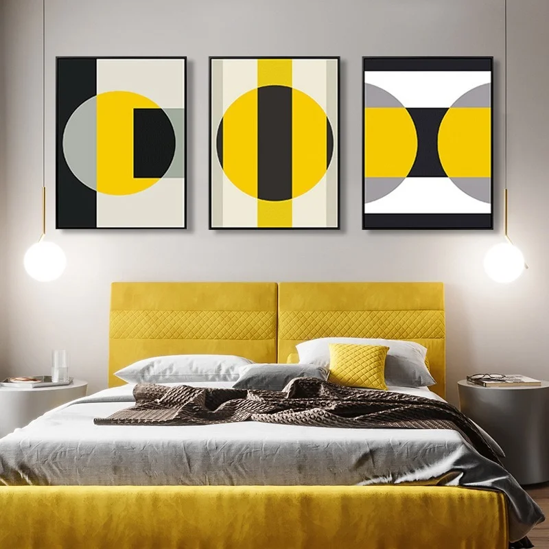 

Simple Modern Abstract Home Decoration Living Room Restaurant Hotel Color Geometric Wall Frameless Printing Hanging Painting