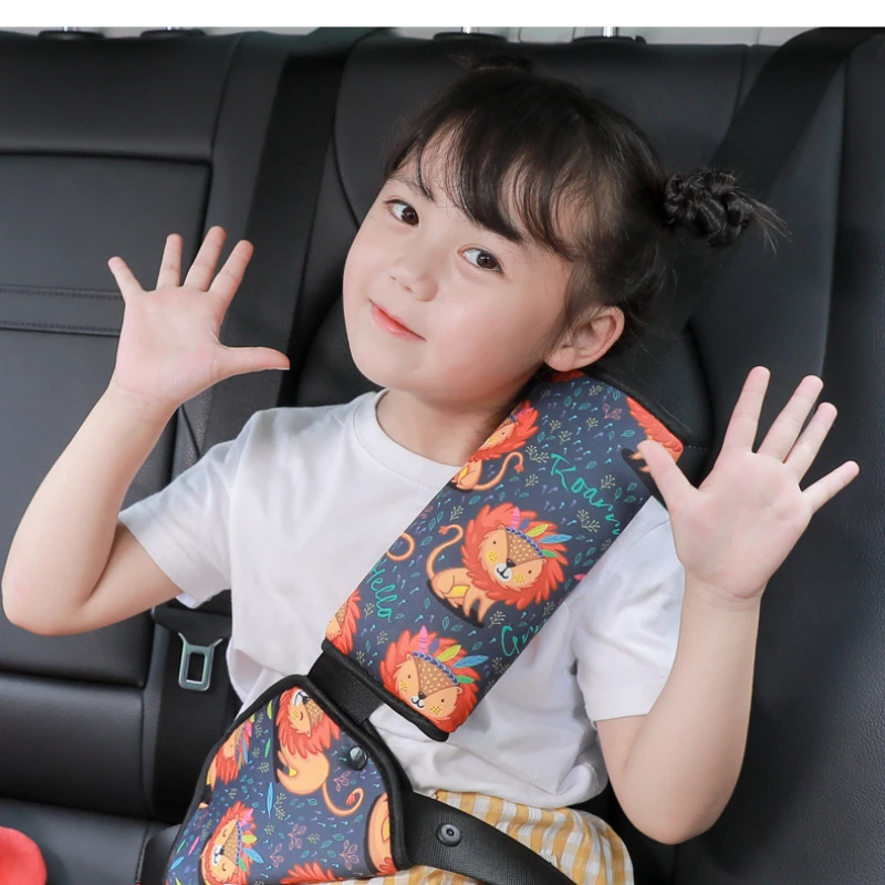 Car Seat Belt Adjustment Holder Seatbelt Padding Cover for Baby Child Kids Anti-Neck Safety Shoulder Positioner Shoulder Pad Set