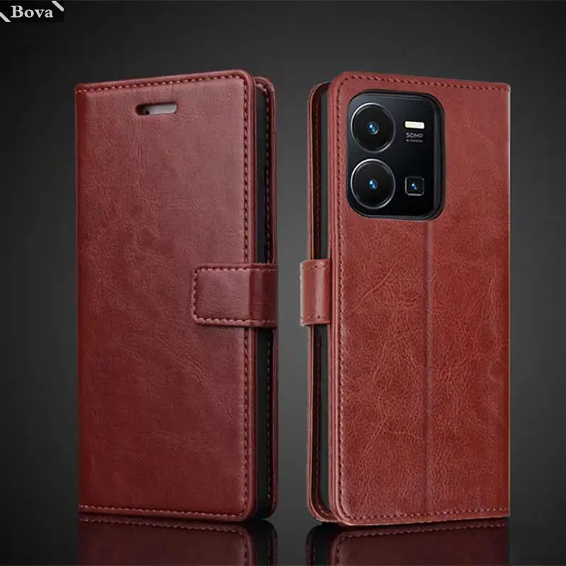 

Чехол-книжка Vivo Y35 из искусственной кожи с отделением для карт