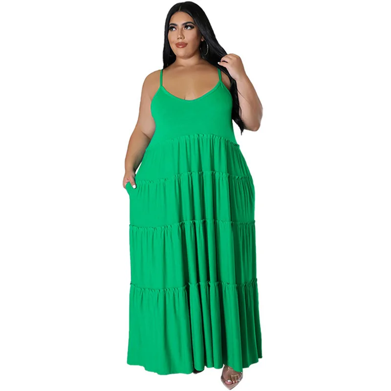Plus Size 5xl Dresses for Woman Clothing Summer Wholesale Slip v Neck Loose Stretch Elegant Maxi Elegant Dres 3xl 4xl 5xl 6xl