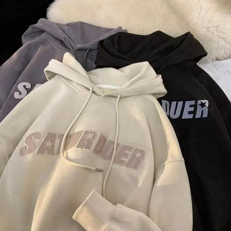 

Замшевая толстовка с капюшоном, Мужская весенне-осенняя Модная брендовая толстовка, выдерживает все, кто может чувствовать себя современным