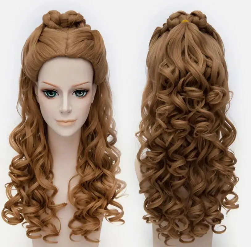 Новинка парик принцессы Золушки длинные вьющиеся коричневые аниме косплей
