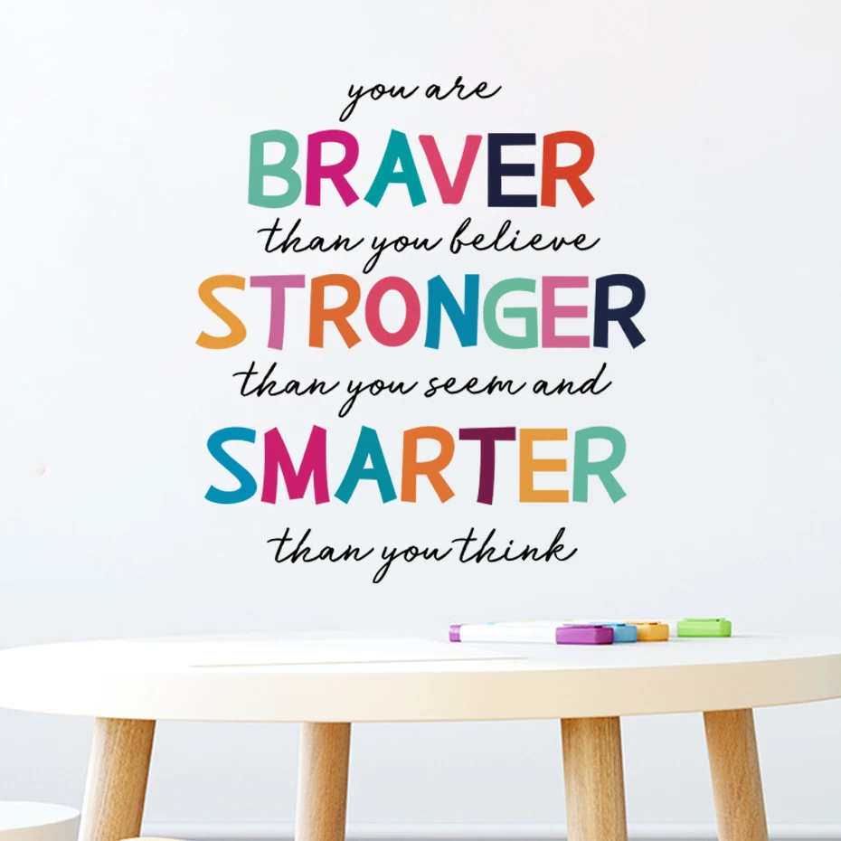 Радужные мотивационные цитаты наклейки на стену для детской спальни украшения