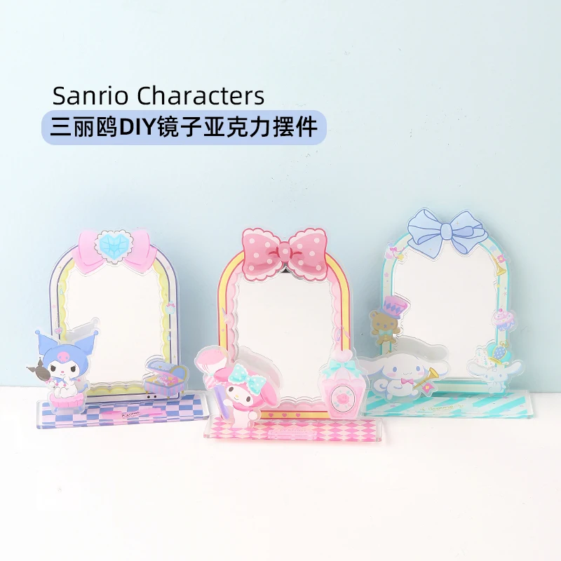 

Kawaii Sanrioed Anime series mymelody Cinnamoroll Kuromi cute fashion Cartoon Desktop Diy Acrylic Mirror Accessories Gifts