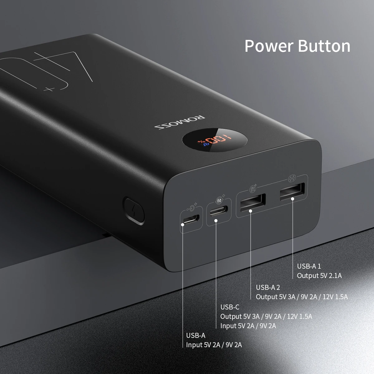 

Powerbank 40000mAh 18W PD QC 3.0 USB Type-C Two-way Fast Charging Power Bank External Battery Charger For iPhone Xiaomi