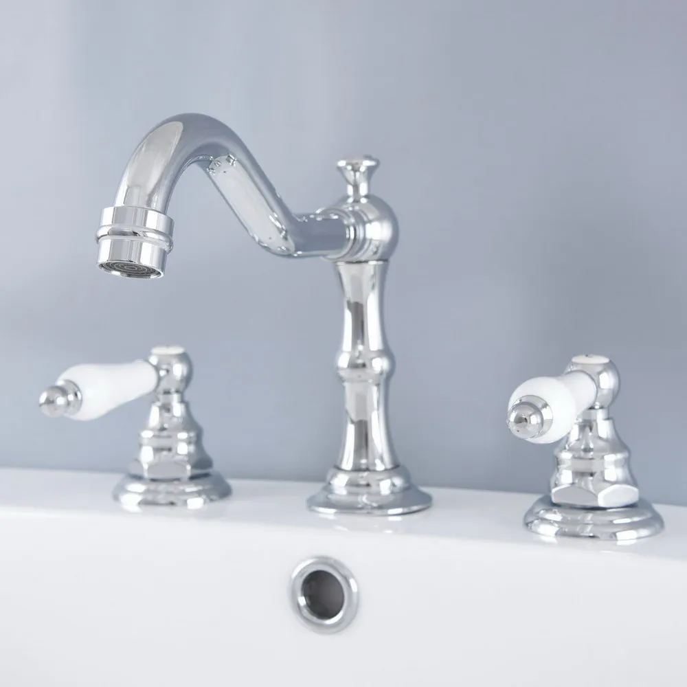 Хромированная отделка латунные смеситель для раковины широкий кухни ванной