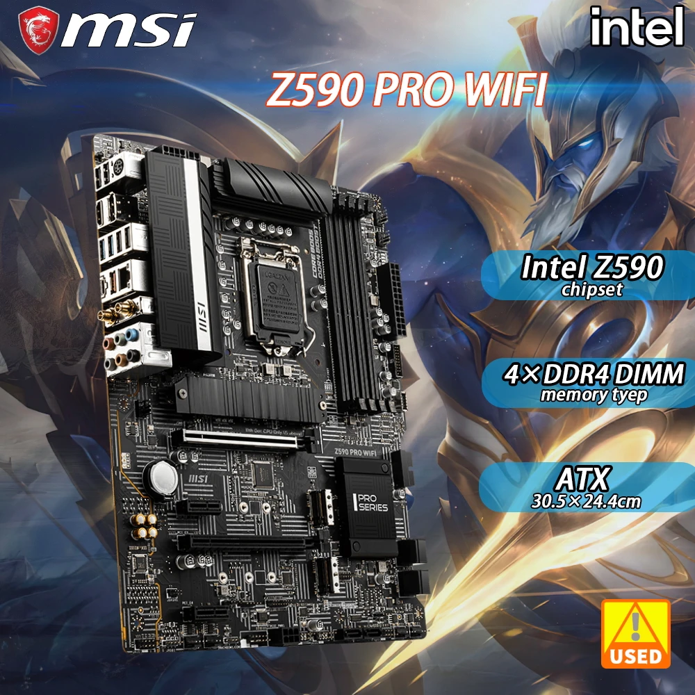 

Материнская плата MSI Z590 PRO с поддержкой Wi-Fi, слот для микросхем Intel Z590, LGA 1200, 11 поколения, 4 × DDR4, 1200 ГБ, PCI-E 128, 3 × M.2 ATX