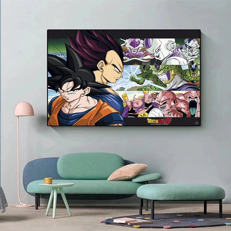 

Bandai алмазная живопись «сделай сам» 5D Вышивка крестиком классический мультяшный Драконий жемчуг Гоку Вегета плакаты мозаика роспись стена ...