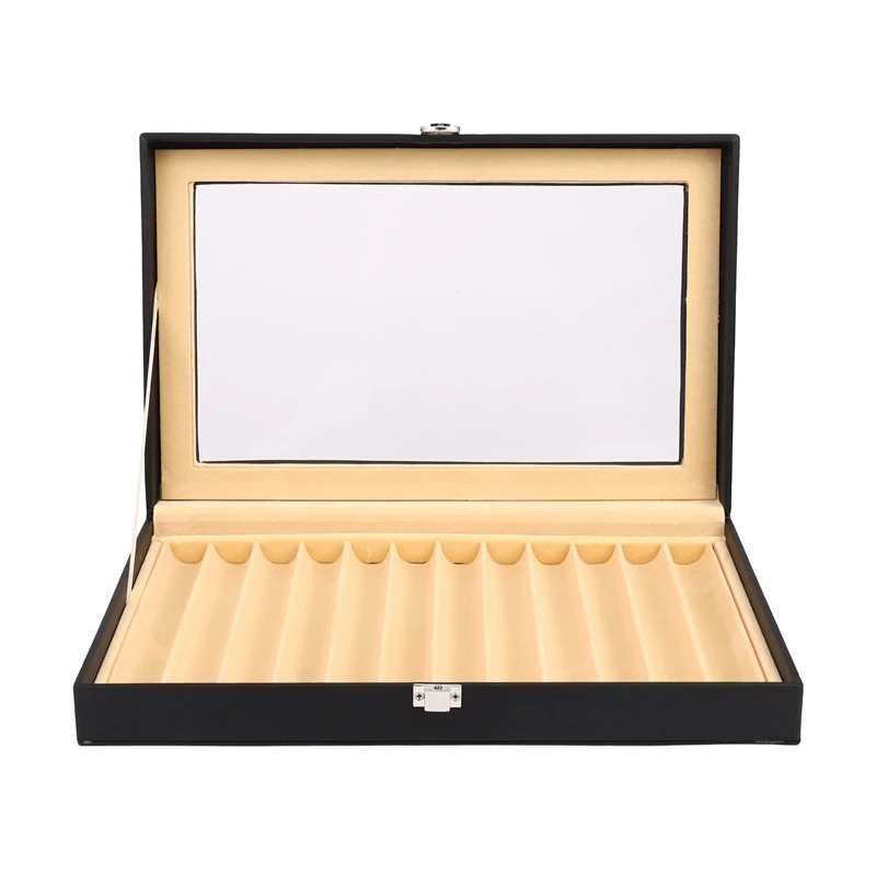 

12 Pen Box Leather Pen Display Box PU Pen Storage Box Leather Pencil Case Storage Box