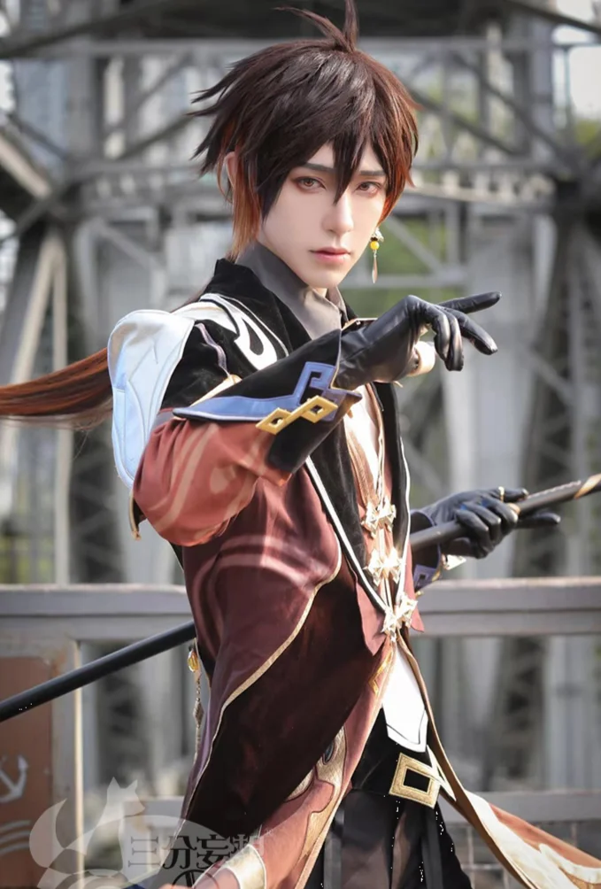 

Костюм для косплея zhongli из трех частей, косплей, Мужская одежда для анимации