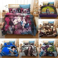 23 pieces demon slayer bedding set 3d print japan anime duvet cover cartoon for bedroom bed cover set pillowcaseno sheets