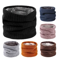 hot winter scarf for women fleece ring bandana knitting solid scarf knitted neck warmer buff thick cashmere headband ski mask