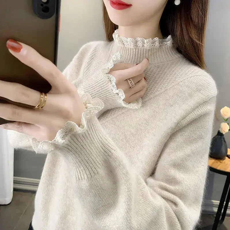 

Knit Tops for Woman Pullovers Gigh Neck Jerseys Women's Sweater Turtleneck Mesh Fashion 2023 Cheap and Free Shipping Offers Warm