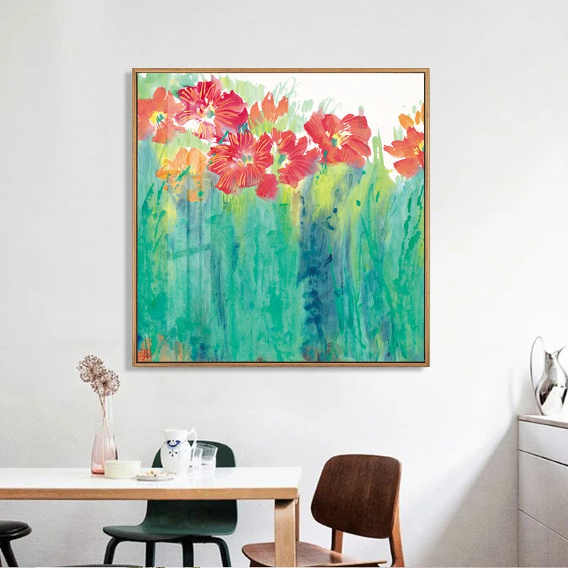 Современная абстрактная акварельная живопись на холсте цветочные постеры и