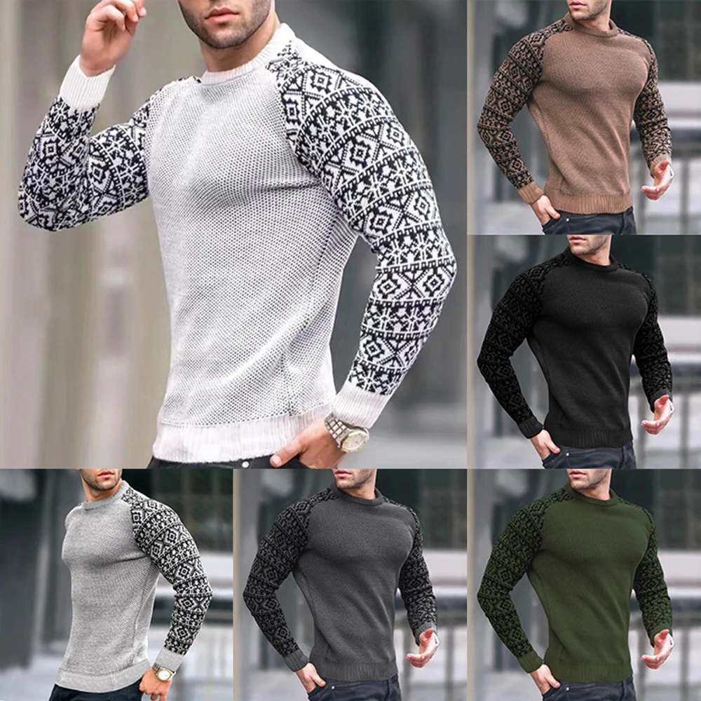 

Men Clothing Autumn Winter Fashion Mens Thin Sweaters Casual O-Neck Solid Warm Slim Fit Knit Shirt Male Pullover