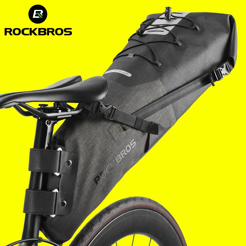 

Rockbros official Large Capacity Bike Tail Bags Waterproof Reflective Saddle Rear Foldable MTB Carrier Trunk Cycling Bag