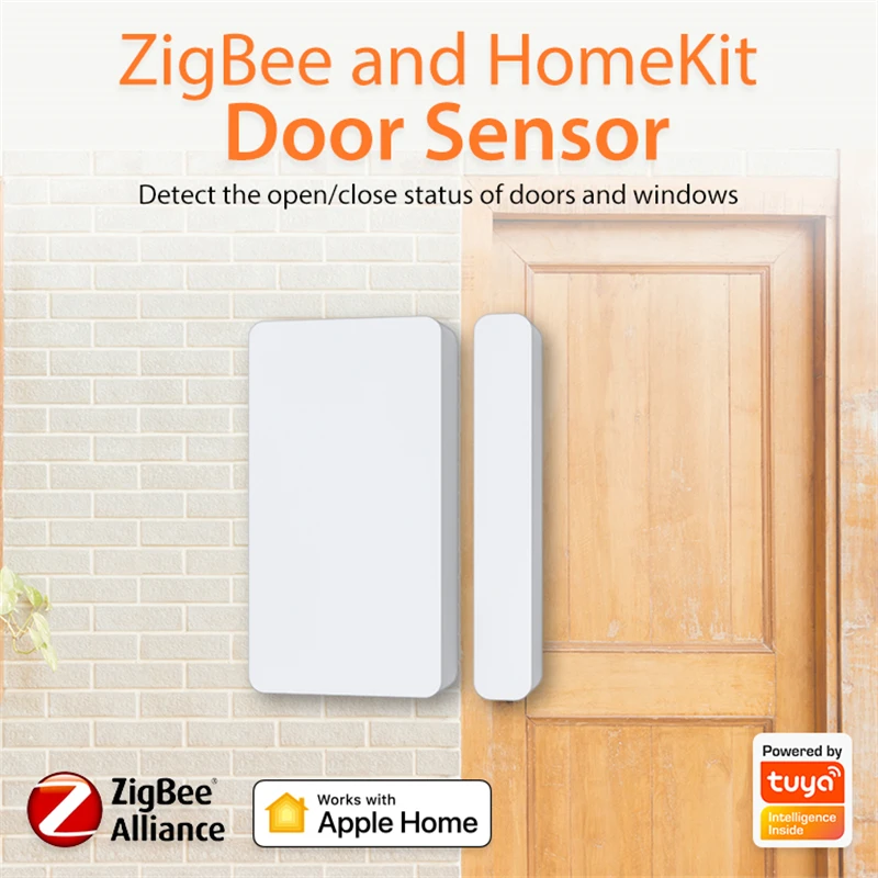 Tuya smart HomeKit ZigBee умный двухрежимный датчик двери/Противоугонный дверного окна