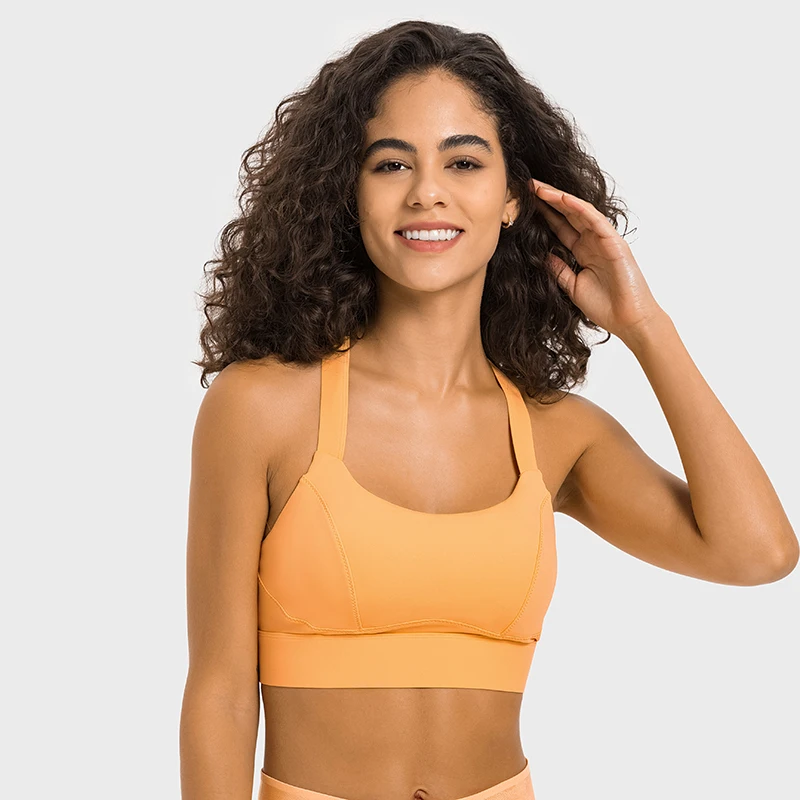 

ABS LOLI Women High Impact Sports Bras 3D Molded Cup Cross Back Fitness Running Bra Full Coverage Yoga Gym Crop Top