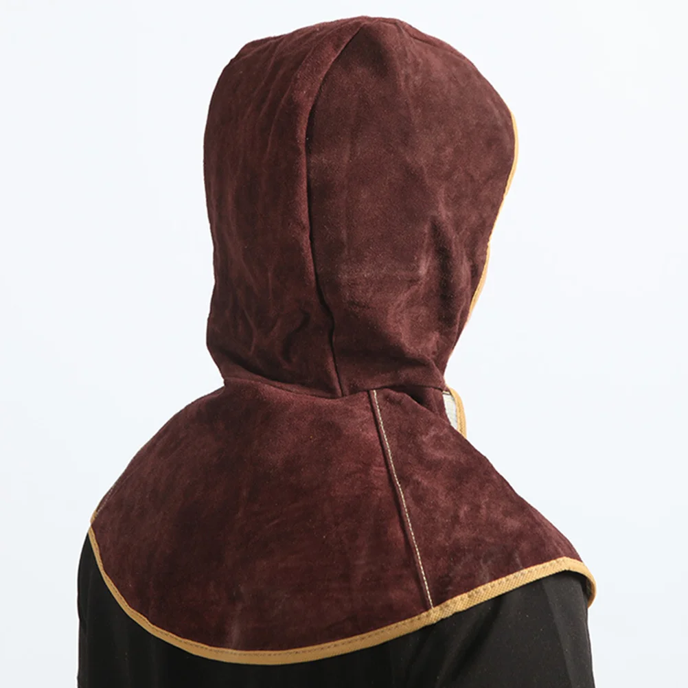 

Cape Welder Hat Shawl Women Protective Caps Welding Protector Cow Split Suede Women's Flame-retardant Hood