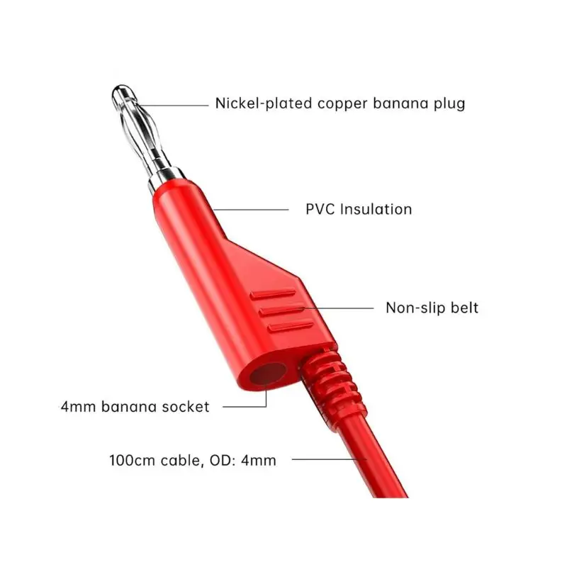 1 шт. 4 мм двухсторонние тестовые провода с банановой вилкой двойные