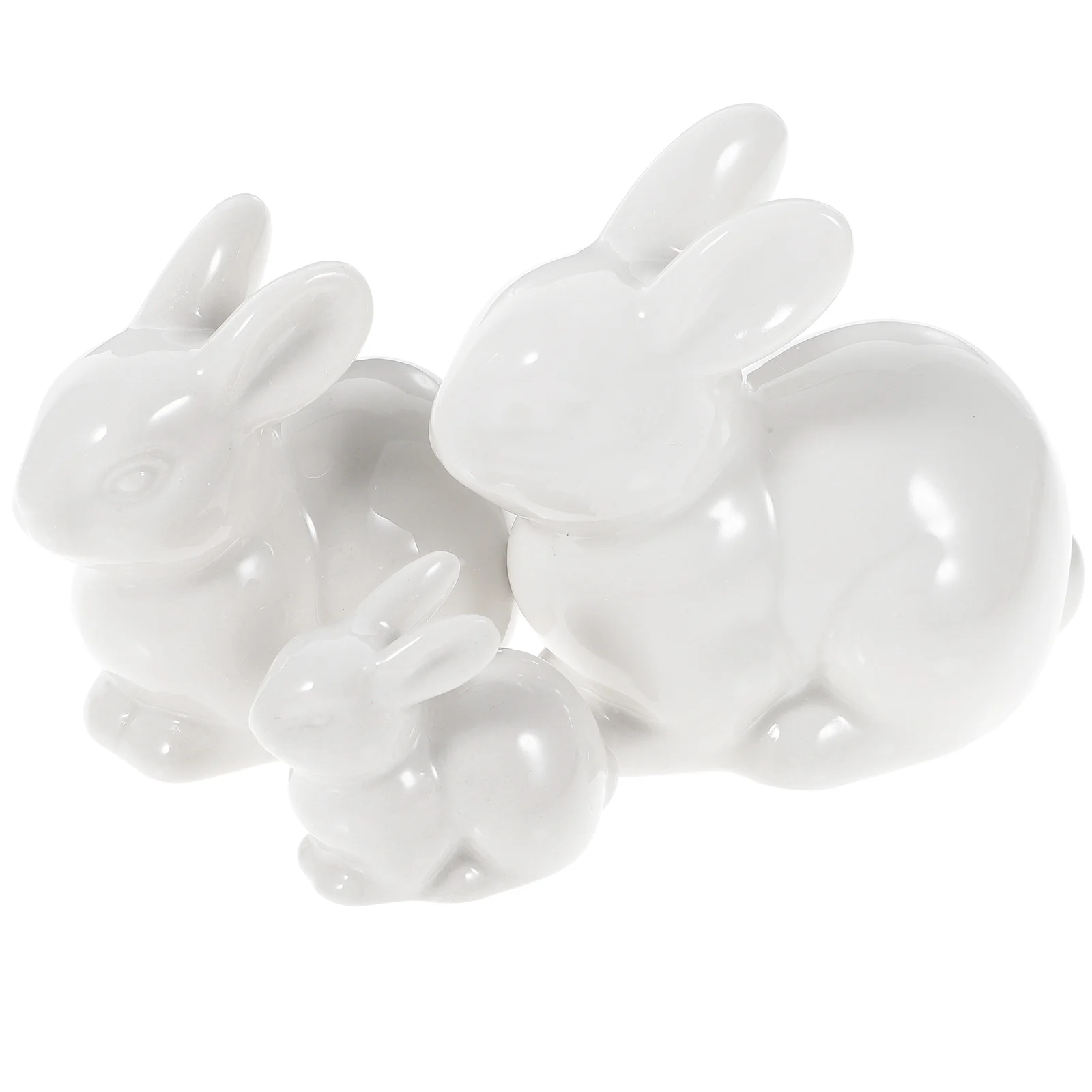 

Bunny Rabbit Easter Ceramic Figurines Ornament Mini Garden Miniature Decor Statue White Decorations Rabbits Figurine Ornaments