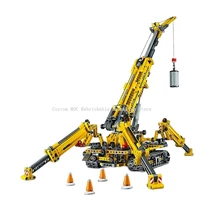 창의적인 기계 그룹 MOC-42097 소형 크롤러 크레인, Moc 건설 기계 모델, 어린이 빌딩 블록 장난감 선물