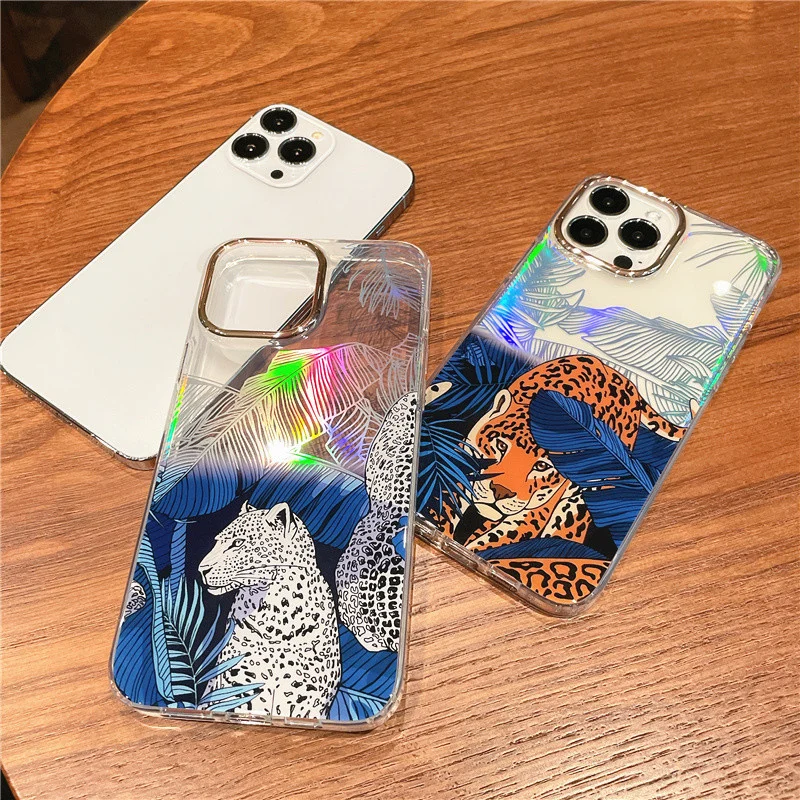 Великолепный силиконовый чехол из ТПУ с леопардовым рисунком подходит для iPhone 13