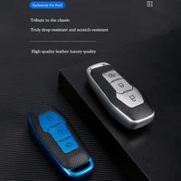 leather tpu car remote key case shell for ford f 150 galaxy s max explorer ranger 2015 2018 escort everest fusion edge mustang