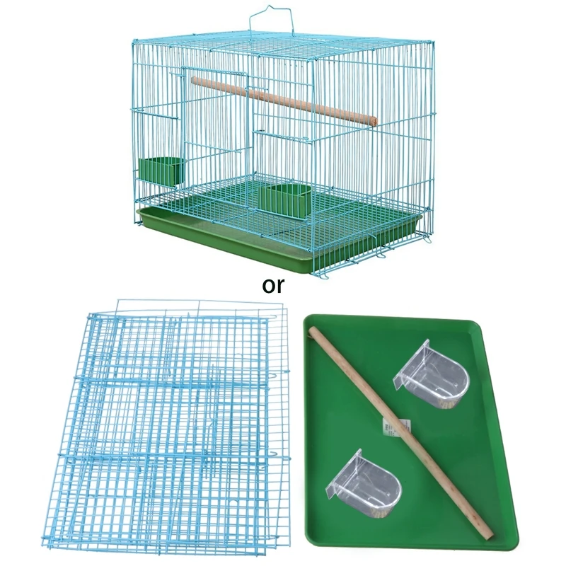 

Wire Rectangular Small Cage for Small Birds and Canaries Rekord Equipped with Bird Standing Stick and 2 Semicircular Feeders