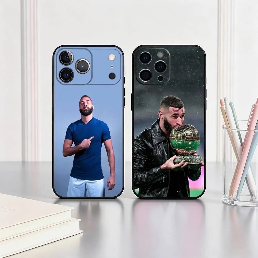 Фото Чехол для телефона Karim Benzema-A F-Football для iPhone 17, 16, 15, 14, 13, 12, 11 Plus, Pro Max и других моделей, мягкий черный чехол, подарок. №1