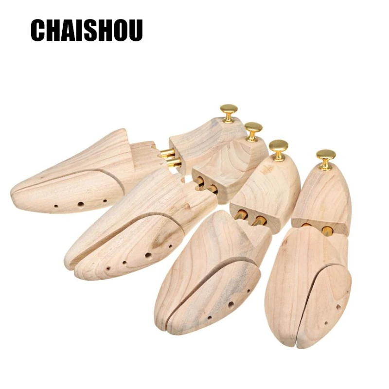 

CHAISHOU Twin Tube Shoes last New Zealand Pine Wood Adjustable Shoe Shaper Men's Shoe Tree CS165