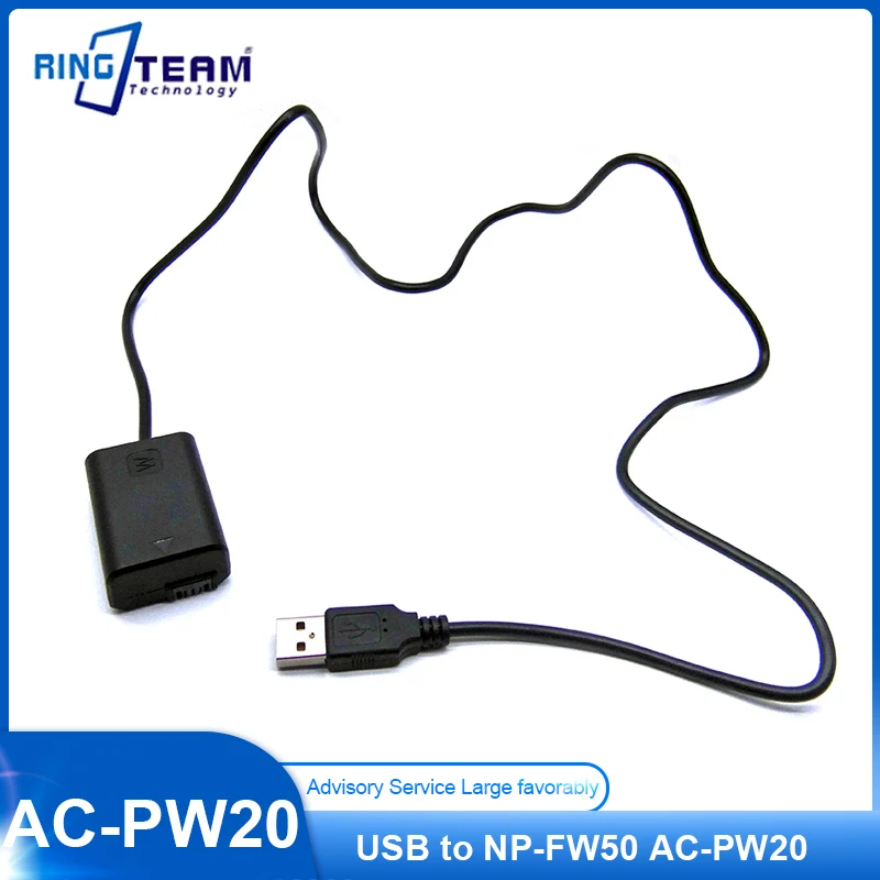 

10x USB to NP-FW50 AC-PW20 PW20 Dummy Battery Coupler for Sony Camera NEX F3 5 7 A33 A55 SLT-A35 a7 a6000 a3000 A6300 A5000 RX10