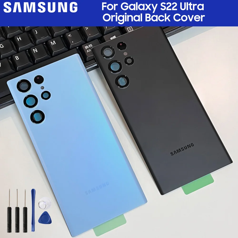 

Samsung Original Back Glass Replacement Case Cover Housing For Samsung Galaxy S22 Ultra 5G SM-S908B Back Rear Glass Case + Tools