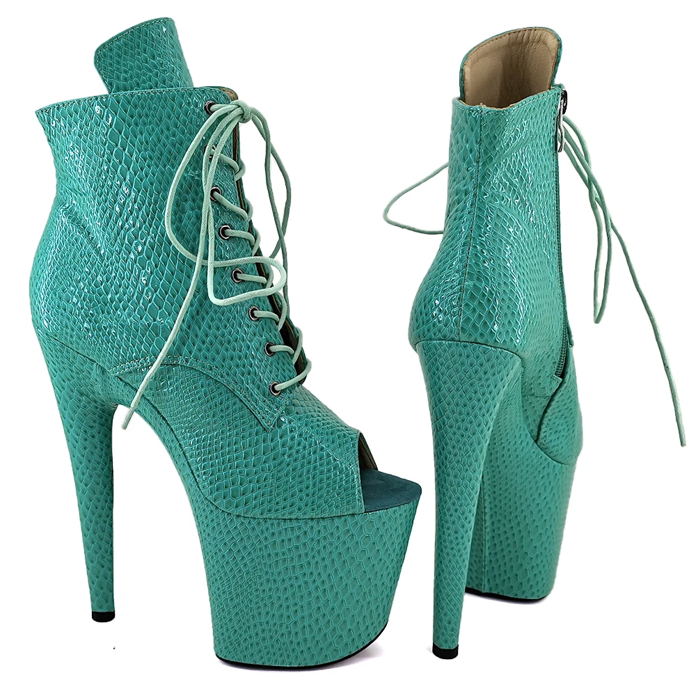 Leecabe  20CM/8inches  snakeskin upper   High Heel platform Pole Dance boot