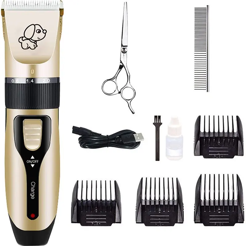 

Shaver Clippers Low noise Rechargeable Cordless Quiet Hair Clippers Set for Small/Large Cats Dogs -Gold Dog accessories Cat bru