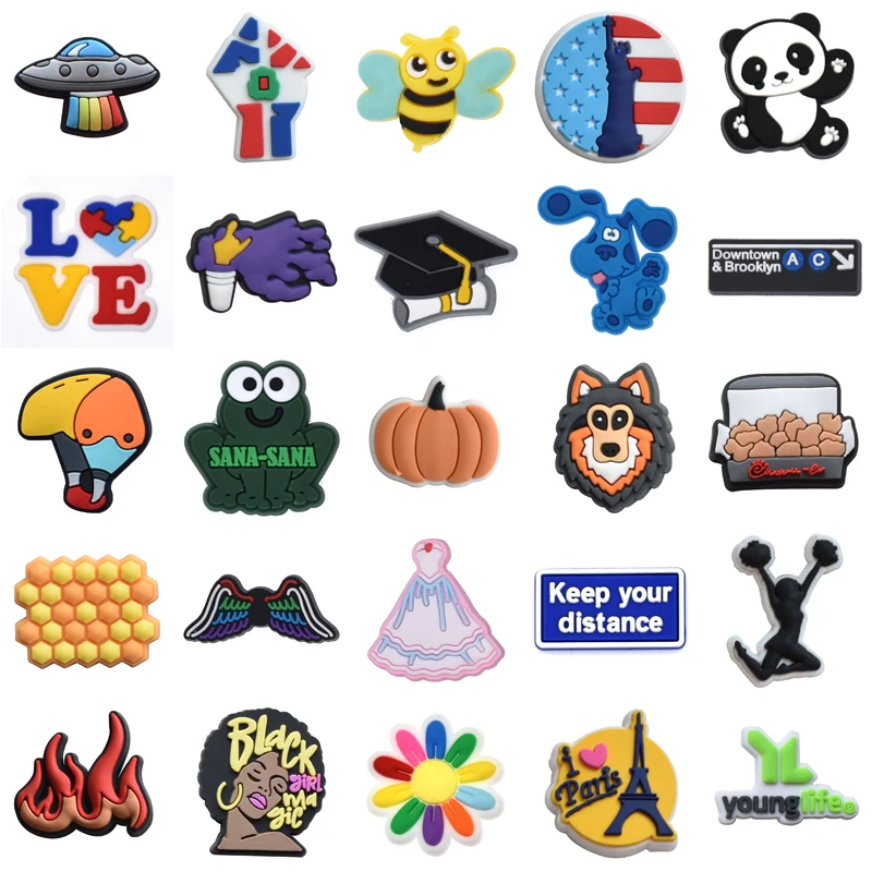 

Decorations for Crocs Kids Wholesale Bulk Men Shoe Charms Para Pins Set Jeans Girl Boy Shoes Accessories Packs Gifts Women Charm