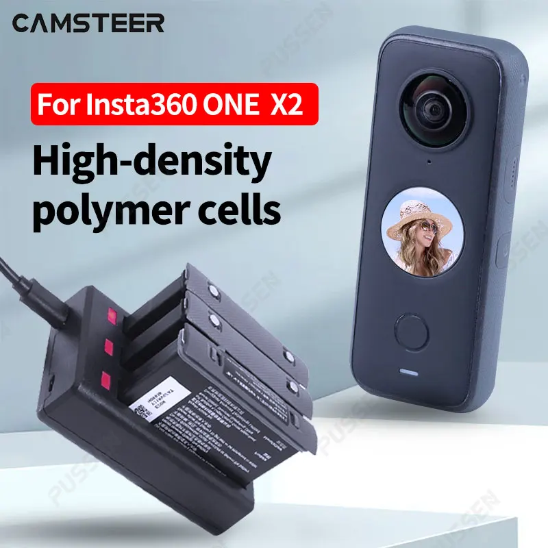 

for Insta360 ONE X2 Rechargeable Lithium Battery and Charger 360 Panoramic Action Camera x2 Fast Charger Accessories