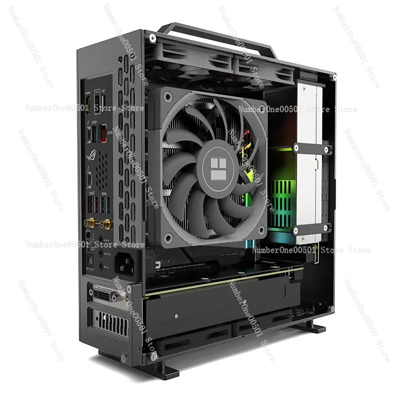 Фото Корпус Lzmod mini A24-V5 2.0 ITX для двух видеокарт, блока питания 1U, с двусторонней фаской, полностью алюминиевый №2