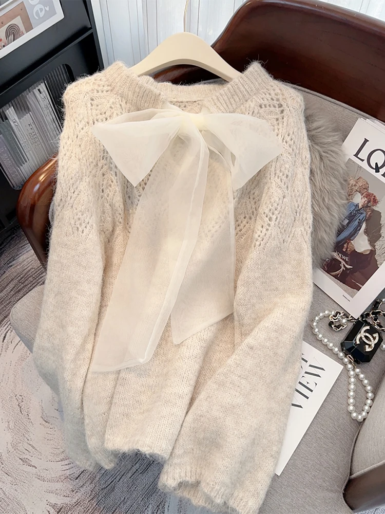 Женский вязаный пуловер с принтом в ассортименте