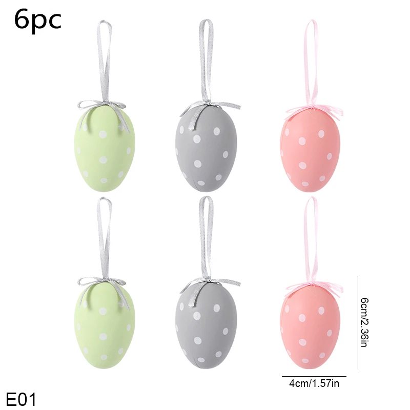 Пластиковые пасхальные яйца  Happy Easter 6 шт.