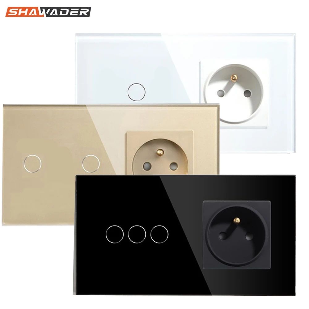 Французская настенная розетка выключатель света на 1/2/3 клавиши с 1 направленной