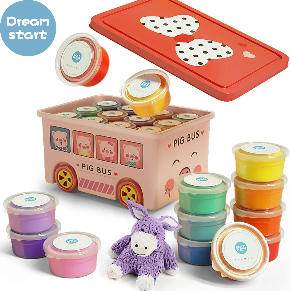 

10~36 Color Light Soft Clay DIY Toys Children Educational Air Dry Polymer Plasticine Safe Colorful Light Clay Toy Gift To Kids