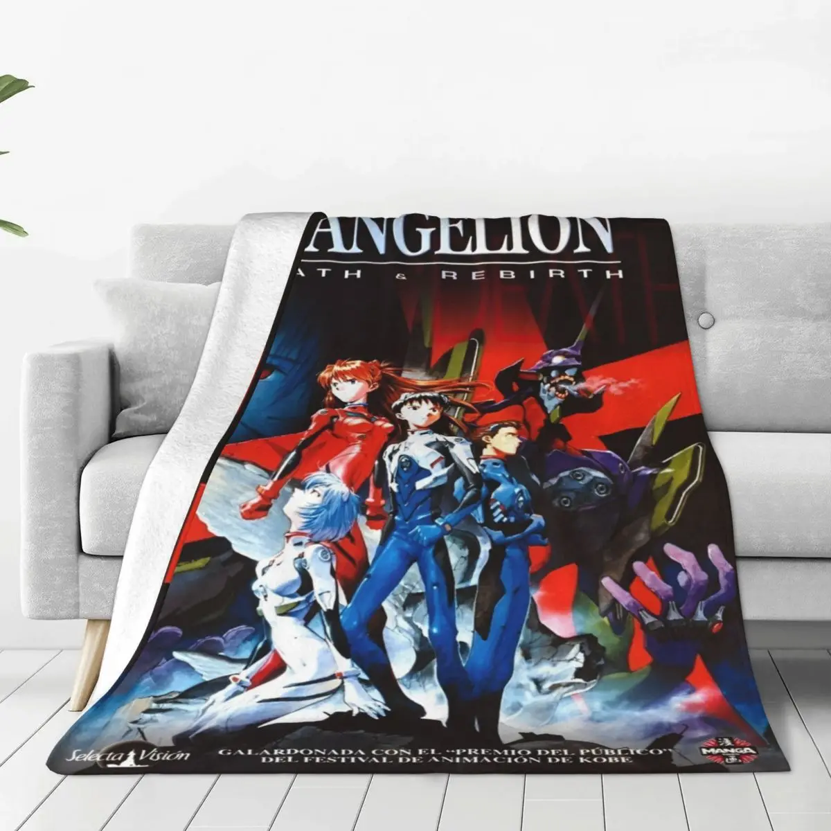 Японское аниме 90-е Evangalionn Shinji шерстяное одеяло Neon Genesis винтажные пледы для дома