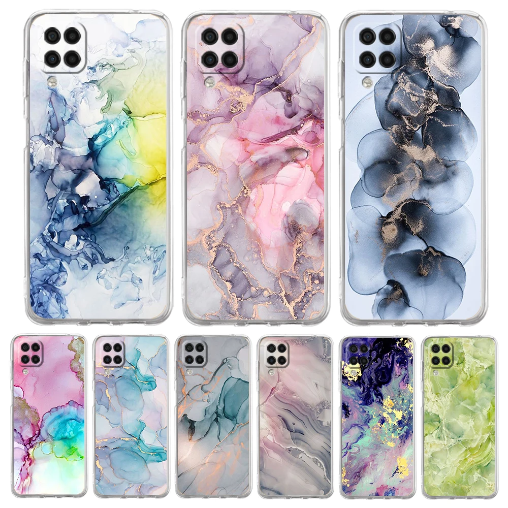 

Watercolor Painting Marble Soft Cover for Samsung Galaxy A13 A22 A52S A52 A72 A51 A71 A41 A31 A21 A11 5G Transparent Phone Case