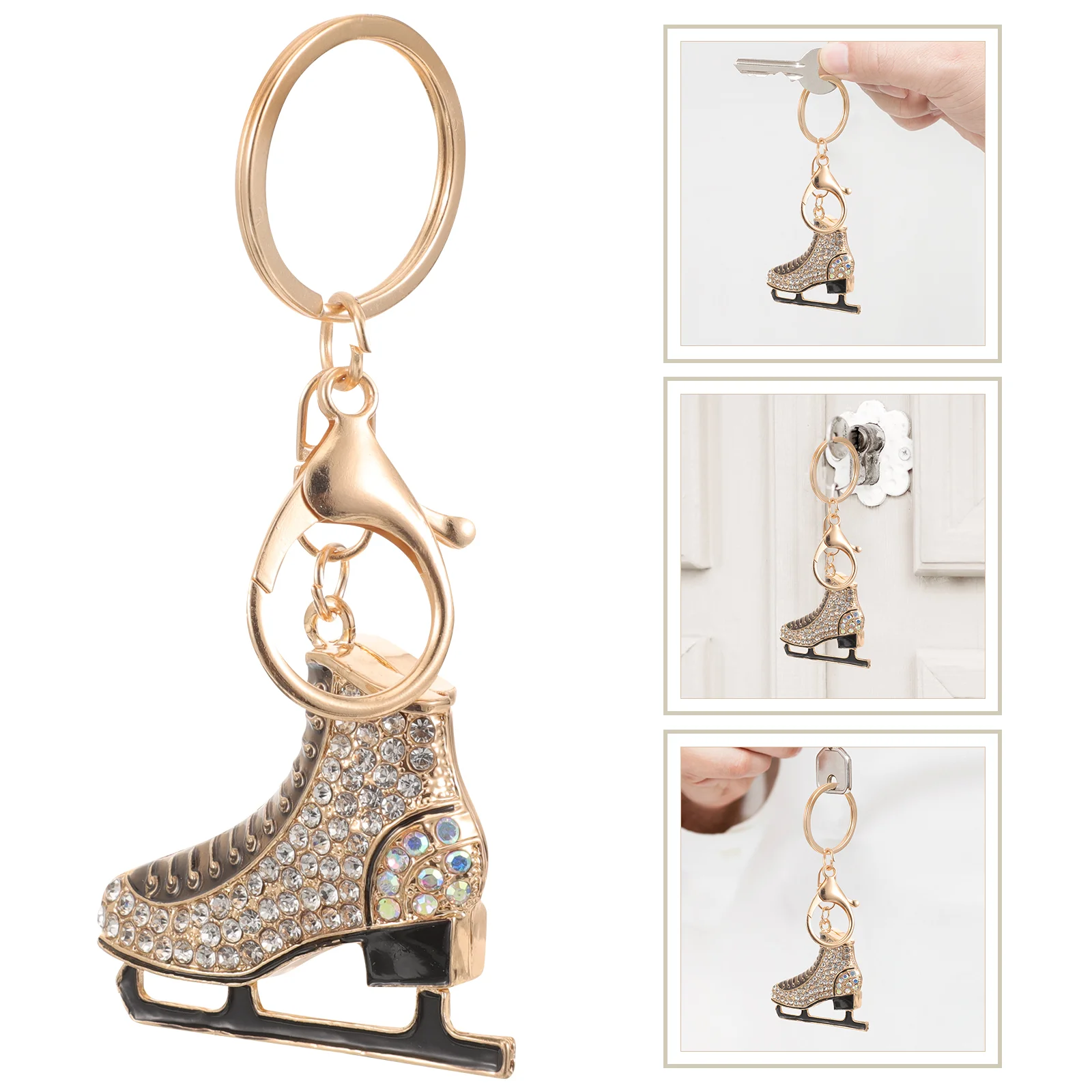 

Small Gift Skating Pendant Keychain Decorative Bike Little Gifts Bag Charm Chains Women Rhinestones