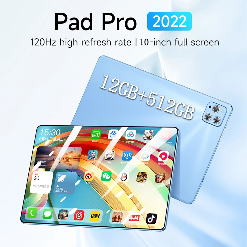 

[Global Version] 10 inch 5G tablet Android 12.0 12GB+512GB tablet full screen dual card Bluetooth 5.0 4K HD screen