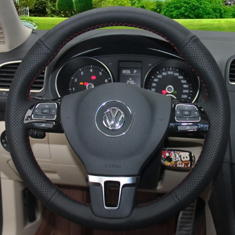 

Автомобильный чехол на руль из искусственной кожи для Volkswagen VW Golf Tiguan Passat B7 Passat CC Touran автомобильные аксессуары интерьер
