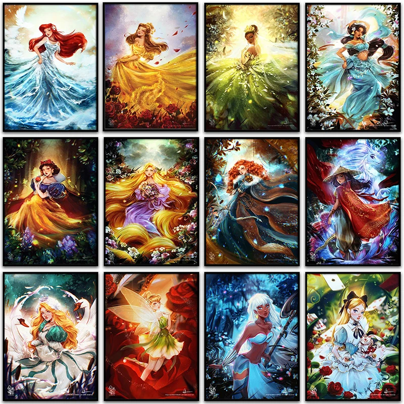 

5D DIY Diamond Painting Disney Princess Mermaid Snow White Full Square&Round Diamond mosaic embroidery Cross stitch home decor