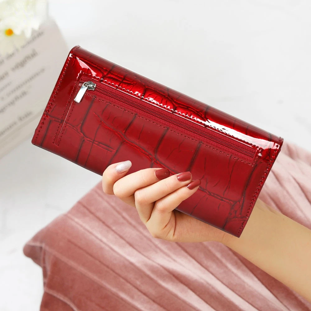

Free Gift Genuine Leather Women Wallet Magnetic Hasp Female Long Purse Ladies Coin Purses Fashion Wallets Women's Money Walet