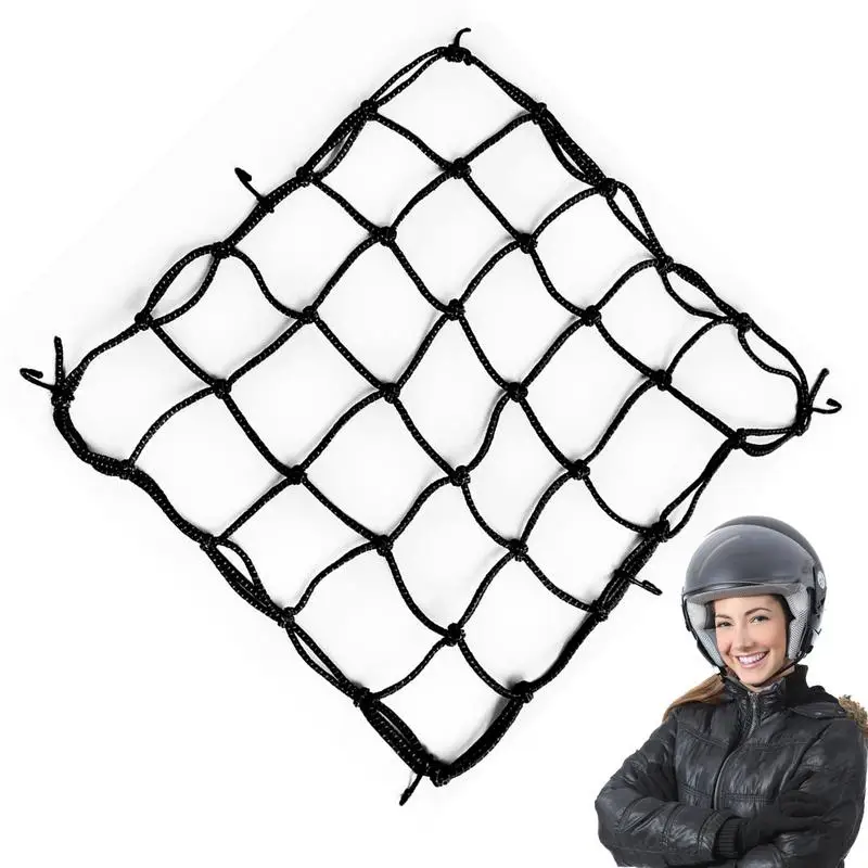 

Motorcycle Cargo Netting Elastic CargoHolder Reflective Bungee Net Motorcycle Headgear Storage Netting For Rear Seat Cycling